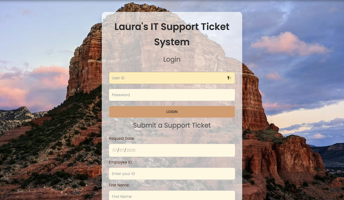 IT Ticket System screenshot