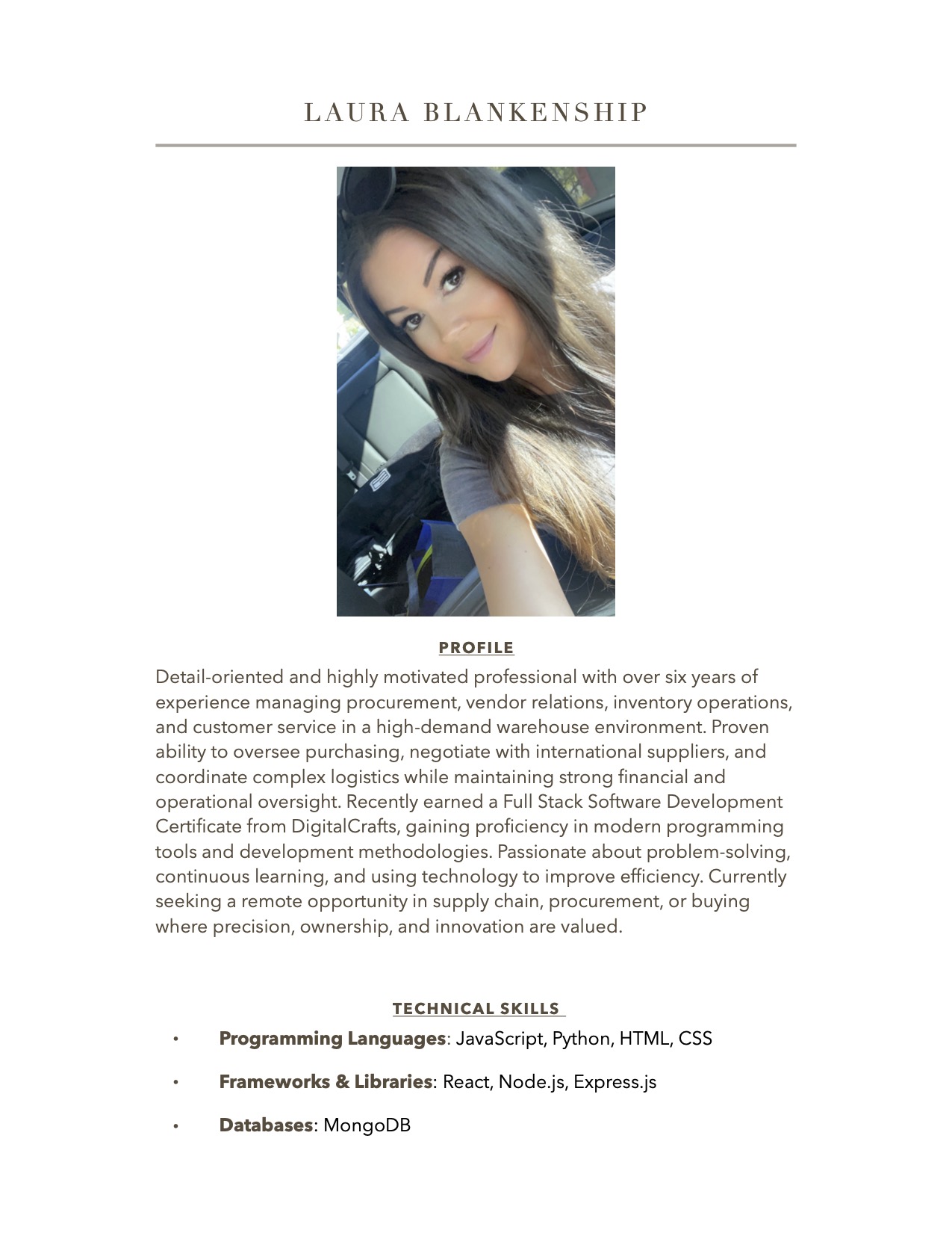 Resume Page 1