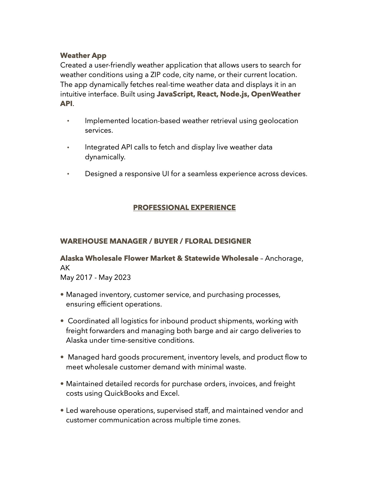 Resume Page 3