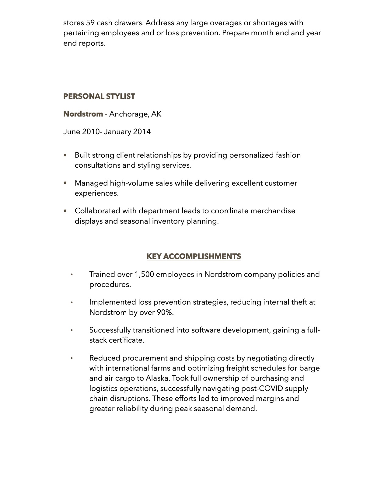 Resume Page 5