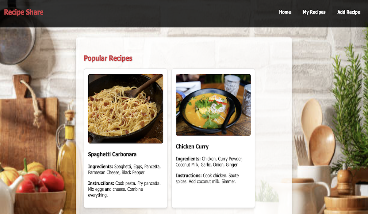 Recipe Blog screenshot